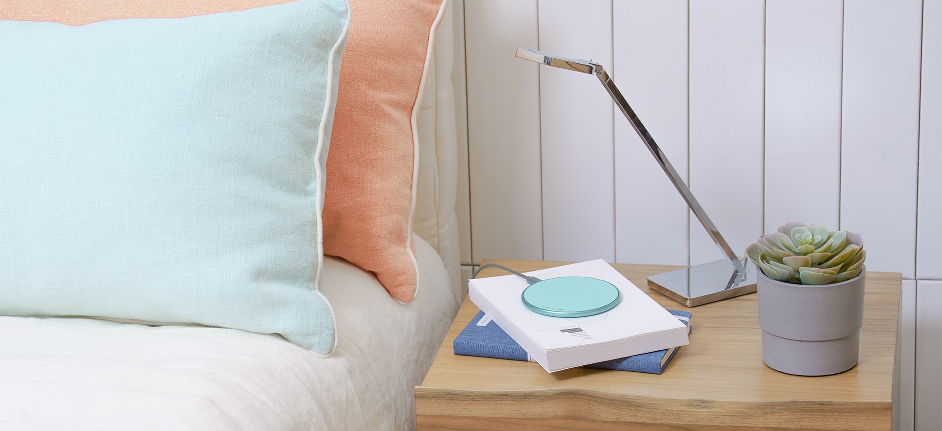wireless charging pad in bedroom