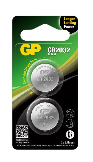 Price promotion: GP Lithium Button CR2032 2-pack child-resistant (DL2032)