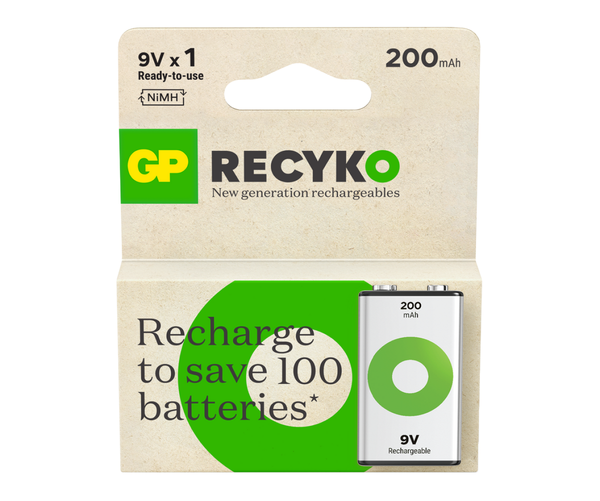 GP Recyko 9V Rechargeable Batteries GP Batteries UK