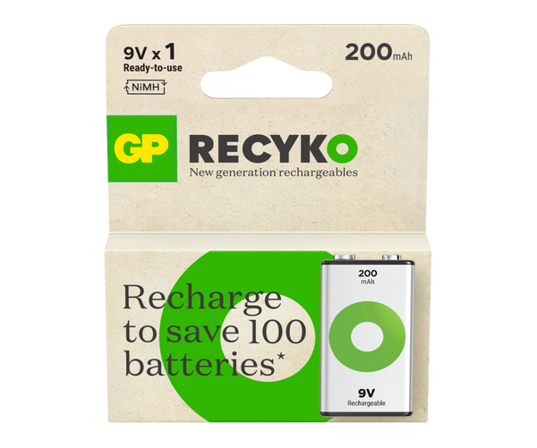 GP Recyko 9V Rechargeable Batteries