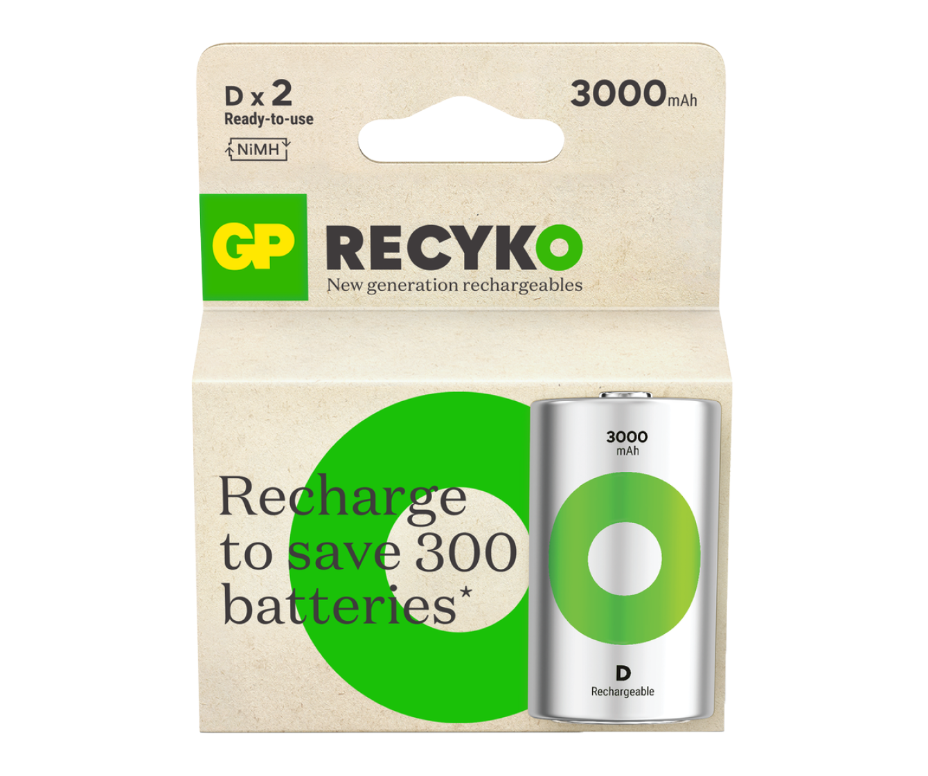 GP Recyko D Rechargeable Batteries