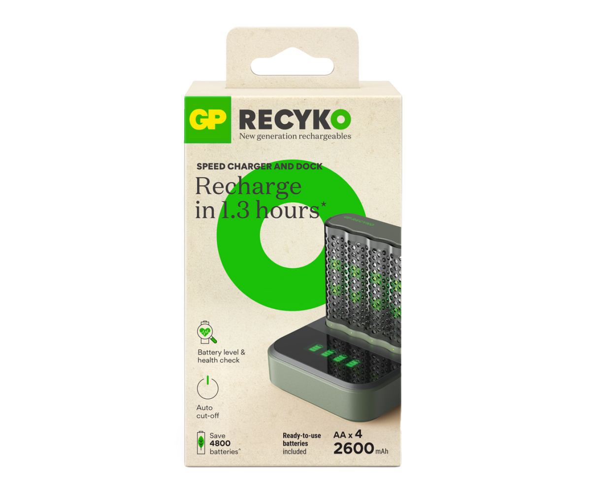 GP Recyko M452 USB Speed Battery Charger with 4 AA Rechargeable Batter