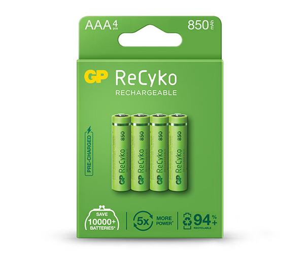 GP ReCyko AAA 850mAh Rechargeable Battery - Pack of 4
