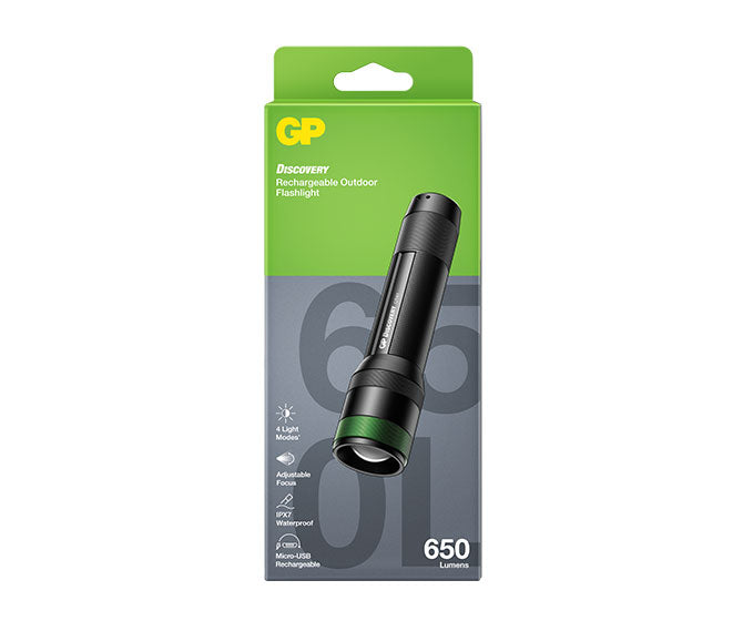 GP Discovery CR41 Rechargeable Torch (650 Lumen) with 1 18650 | GP ...