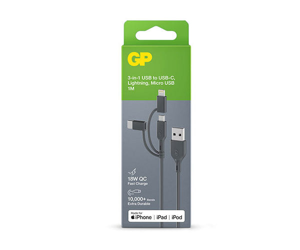 GP 65W GaN Charger 3-ports USB-C & USB-A GM3A