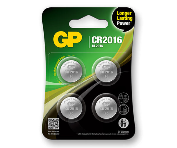 GP Lithium Coin Batteries CR2016