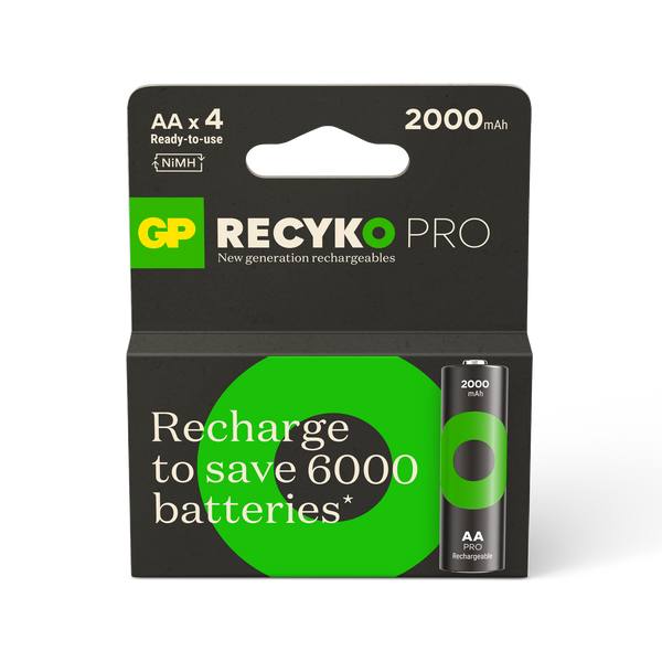 GP Recyko Pro NiMH 2000mAh AA Battery 4's
