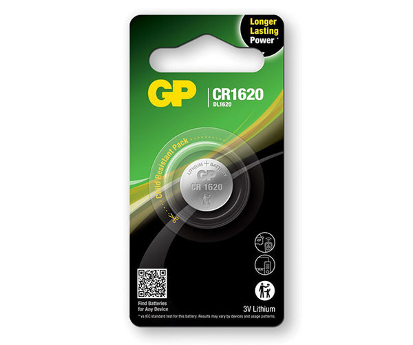 GP Lithium Coin Batteries CR1620